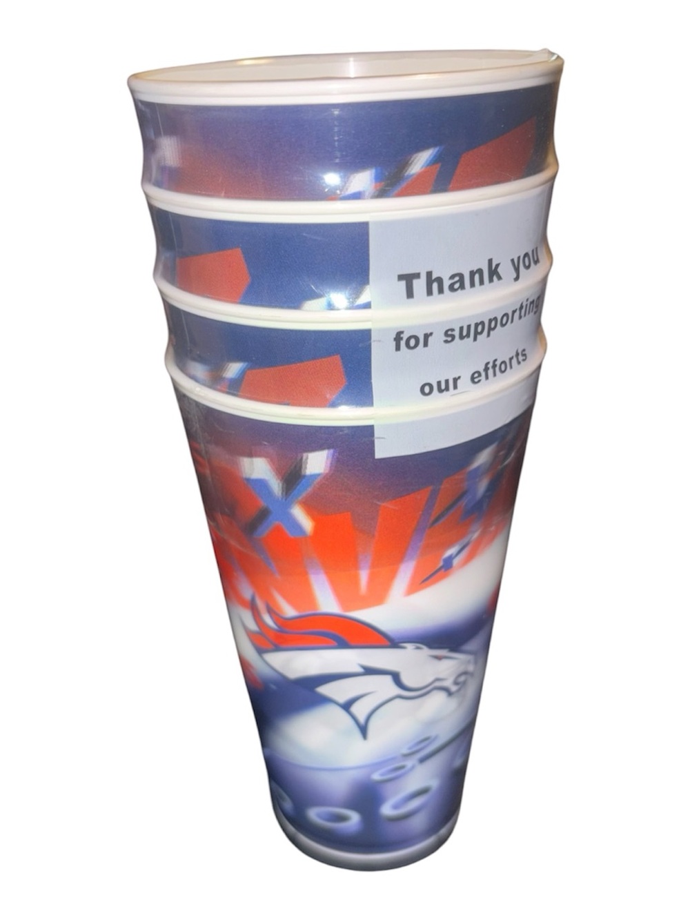 4PC BRONCOS REUSABLE 3D CUPS